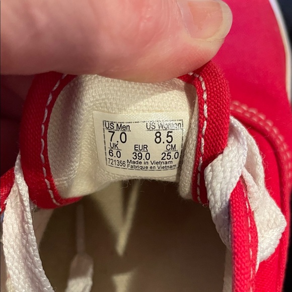 Vans Bold Red Sneakers with White Accents - Picture 2 of 6